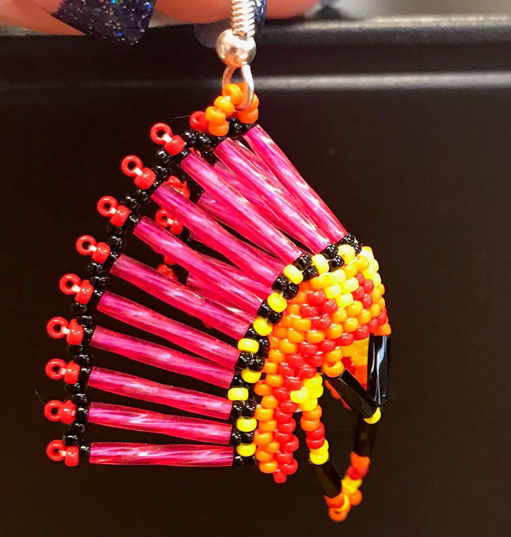 Authentic Native-made in Montana beaded earrings